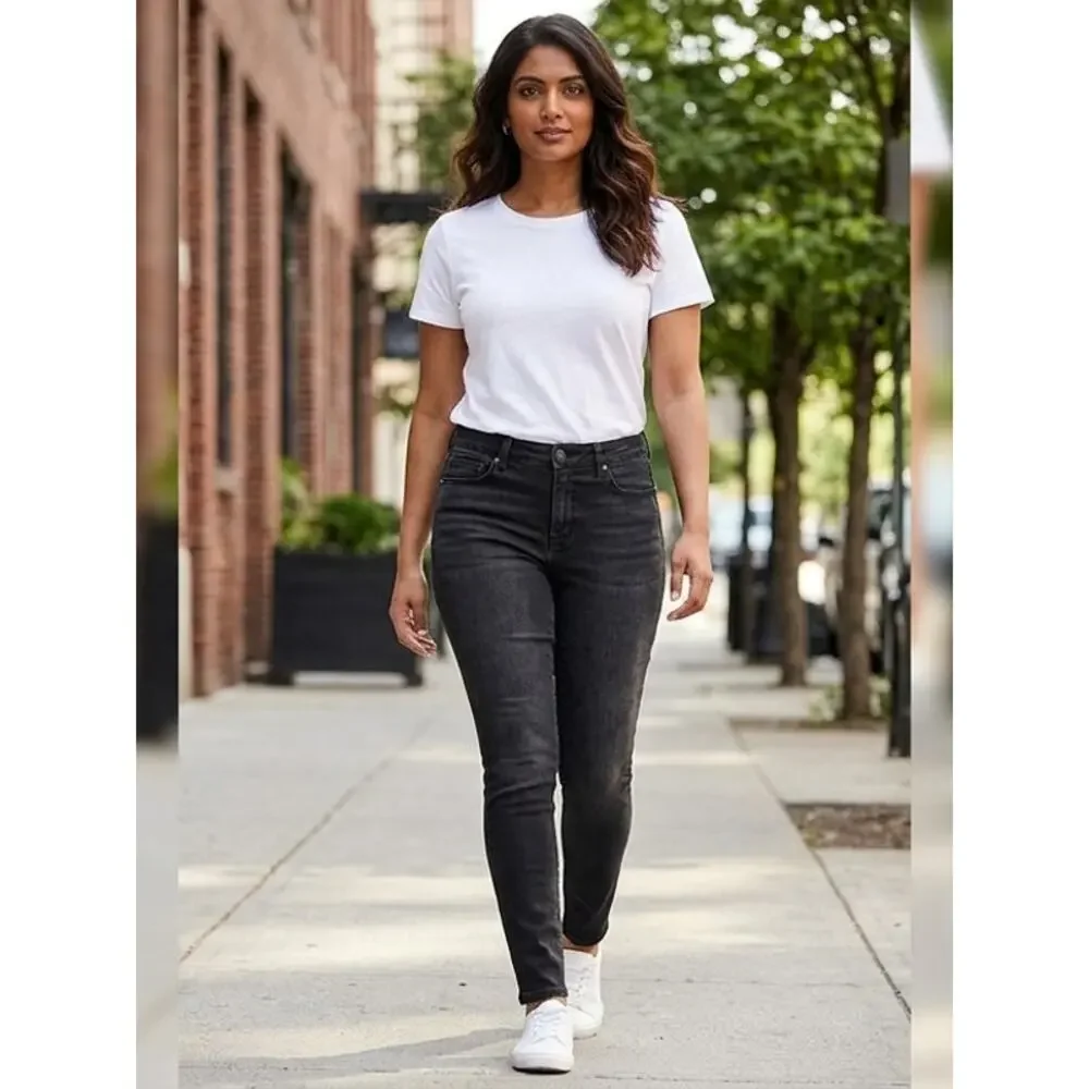 Loft Made And Loved Black Slim Stretch Jeans Women Size 12